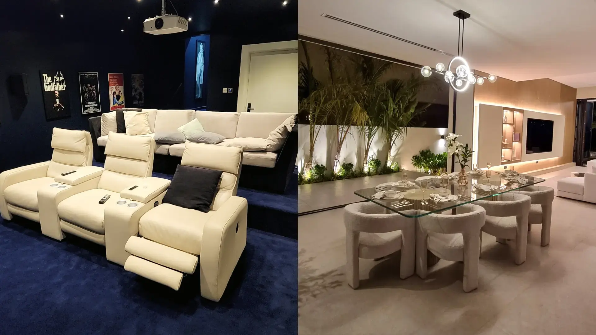 Luxury living and dining automation installation