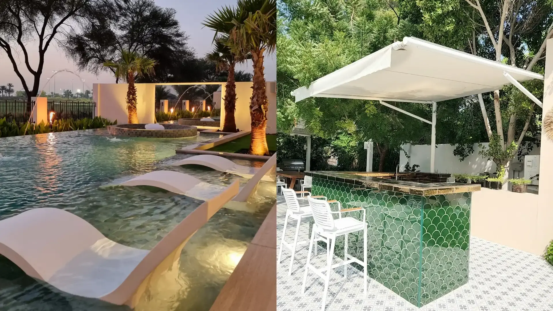Outdoor villa lighting and poolside automation project